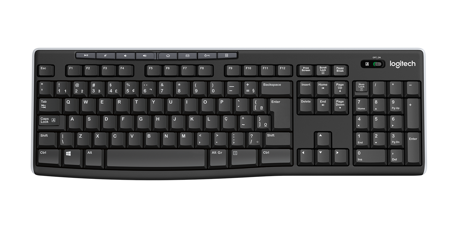 Teclado LOGITECH K270 Sem Fio Preto Padrão Brasil