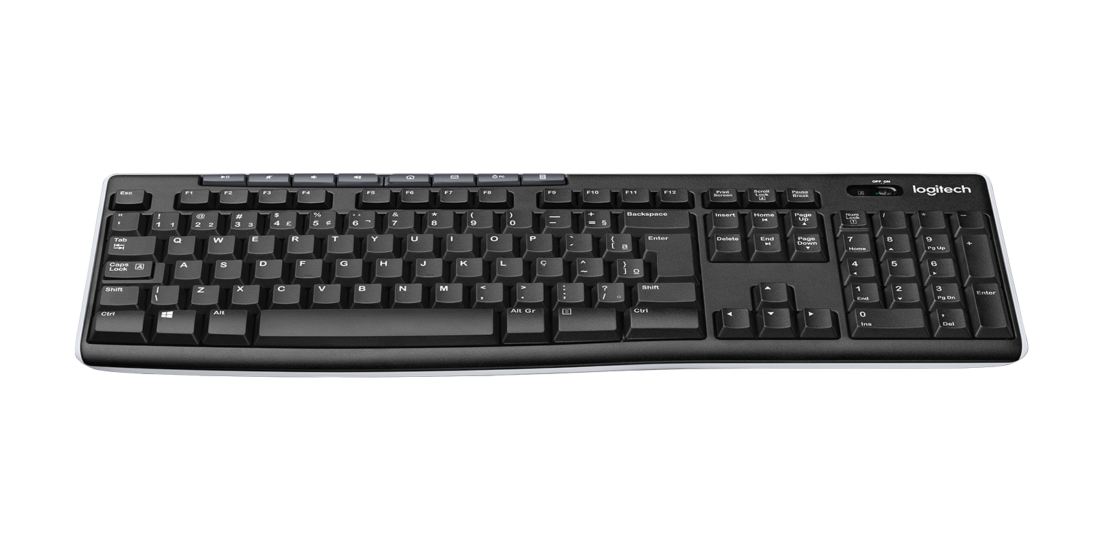 Teclado LOGITECH K270 Sem Fio Preto Padrão Brasil — imagem 2