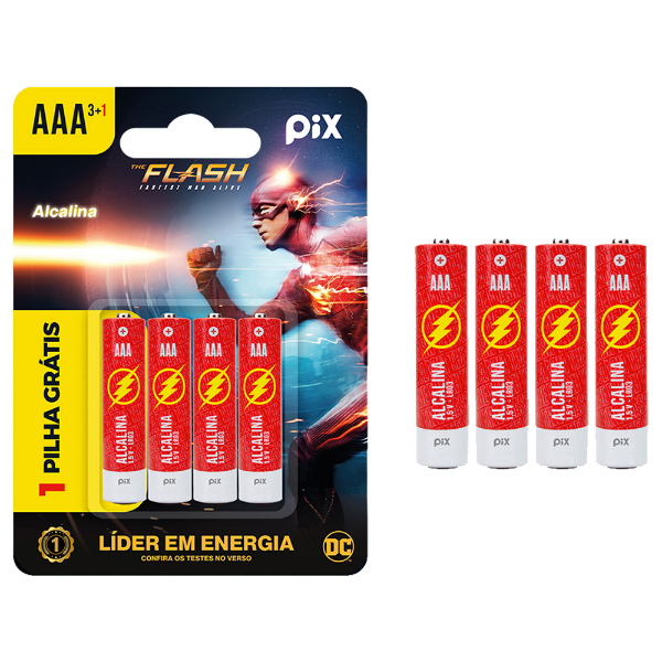 PILHA ALCALINA ULTRA AAA LR03 BLISTER C/ 4 PECAS PIX - 022-6001