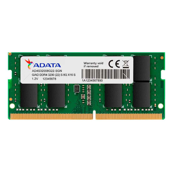 MEMORIA ADATA 8GB DDR4 3200MHZ 1.2V NOTEBOOK - AD4S32008G22-SGN