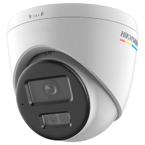 Camera Hikvision IP AcuSense ColorVu 3.0 2MP Full HD Turret 2.8mm Luz Branca 30m Mic Embutido IP67 DS-2CD1327G3-LIU